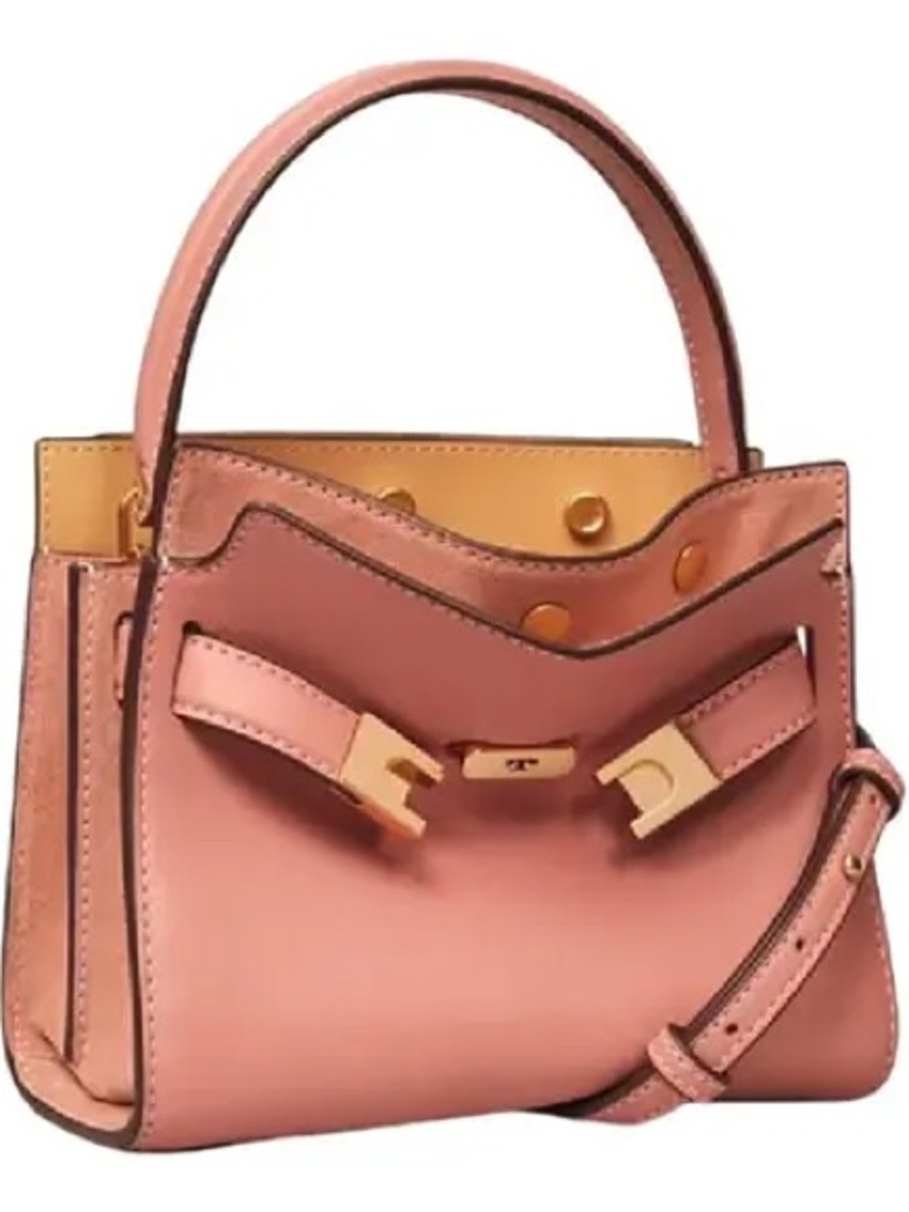 Tory Burch Pink Top-Handle Satchel with Gold Hardware